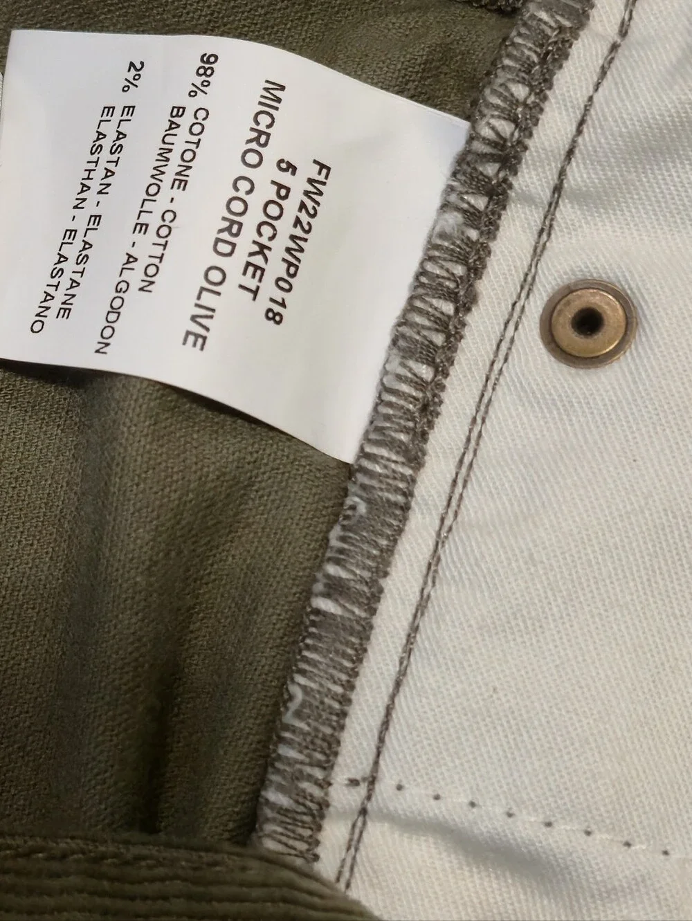 Aime Leon Dore Pants Mens Micro Cord Olive 5 Pockets FW22